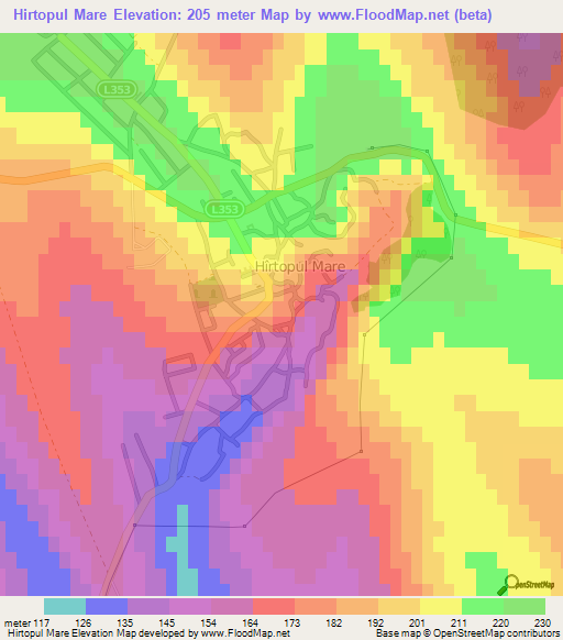 Hirtopul Mare,Moldova Elevation Map