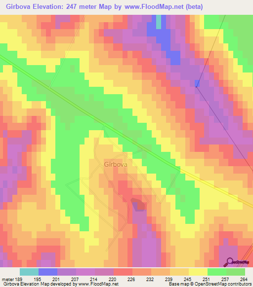 Girbova,Moldova Elevation Map