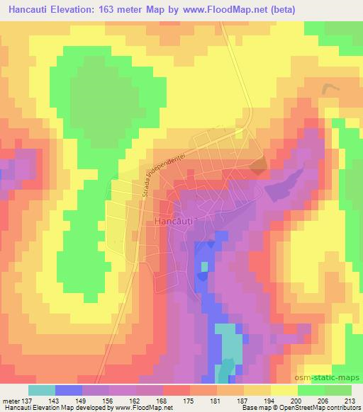 Hancauti,Moldova Elevation Map