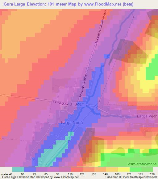 Gura-Larga,Moldova Elevation Map