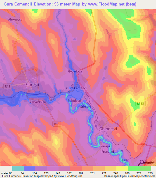 Gura Camencii,Moldova Elevation Map