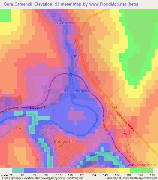 Gura Camencii,Moldova Elevation Map