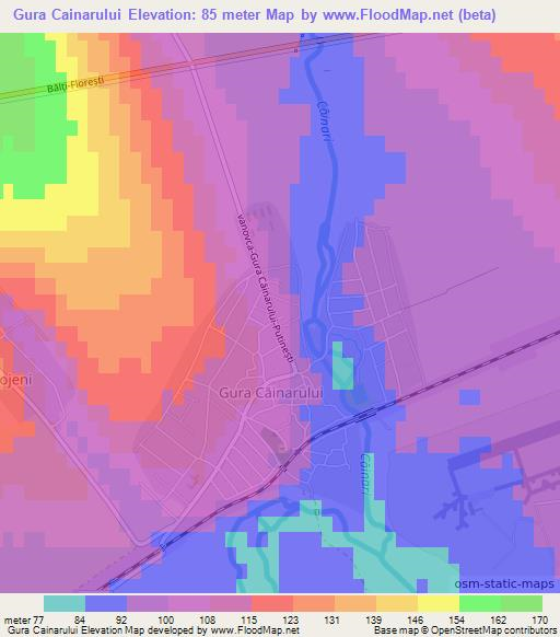 Gura Cainarului,Moldova Elevation Map