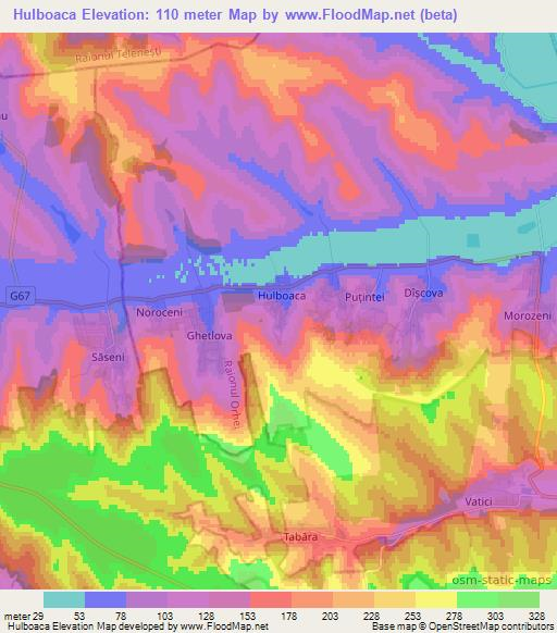 Hulboaca,Moldova Elevation Map