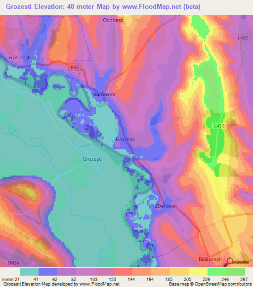 Grozesti,Moldova Elevation Map