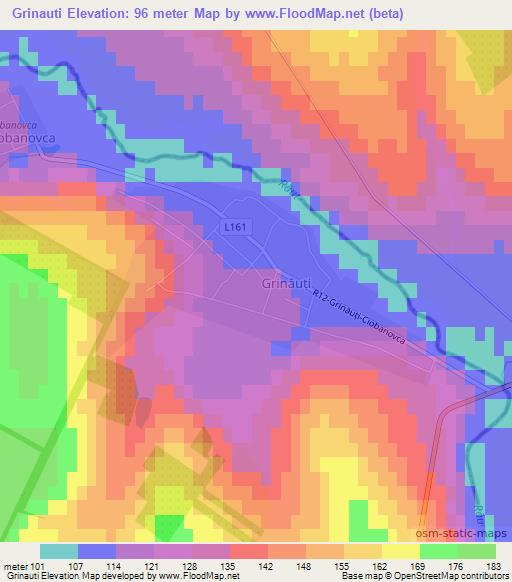 Grinauti,Moldova Elevation Map