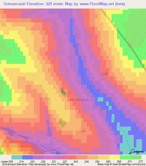 Grimancauti,Moldova Elevation Map