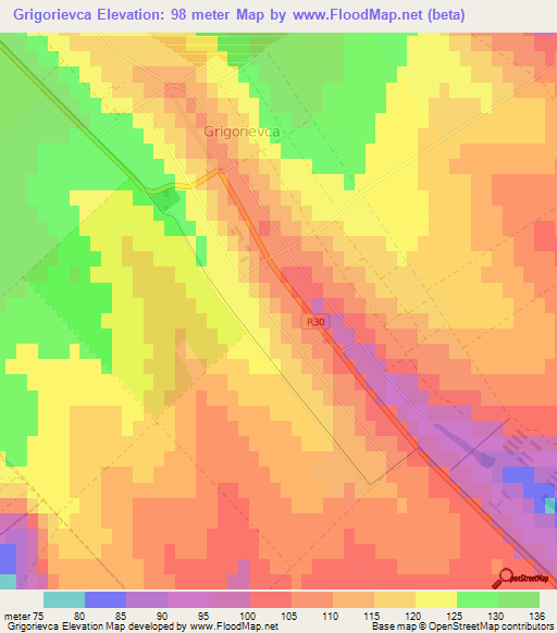 Grigorievca,Moldova Elevation Map