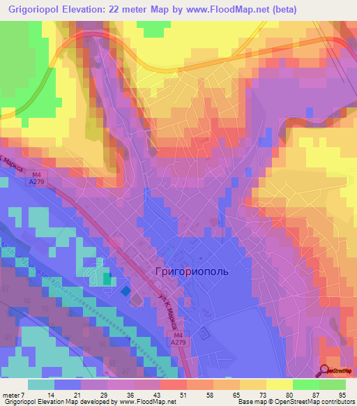 Grigoriopol,Moldova Elevation Map