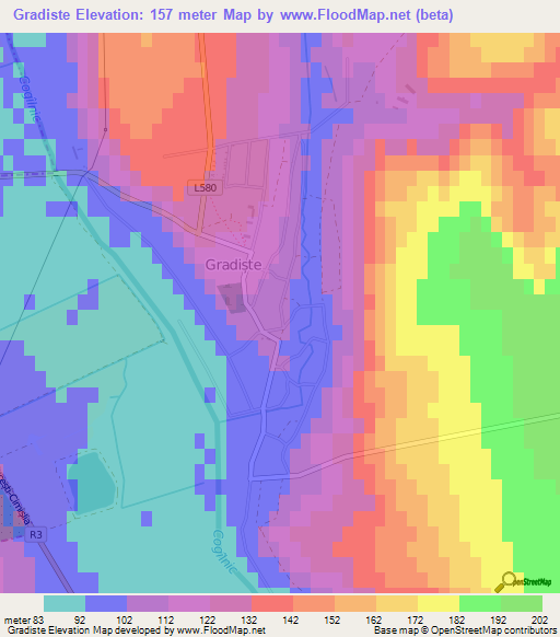 Gradiste,Moldova Elevation Map