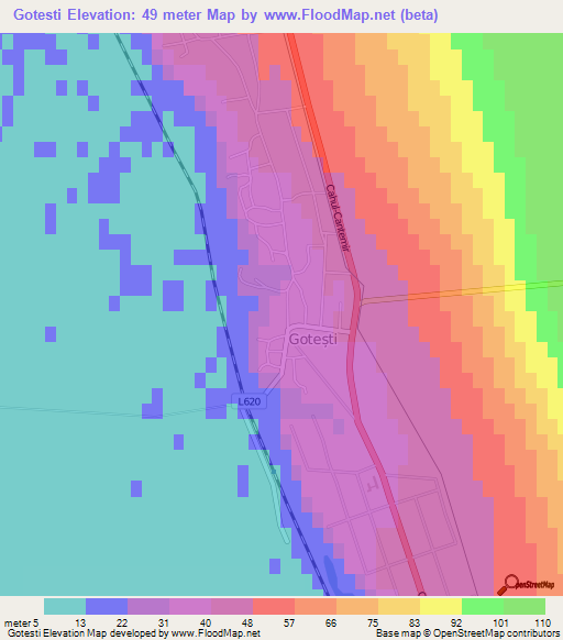 Gotesti,Moldova Elevation Map