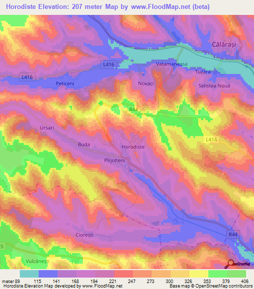 Horodiste,Moldova Elevation Map