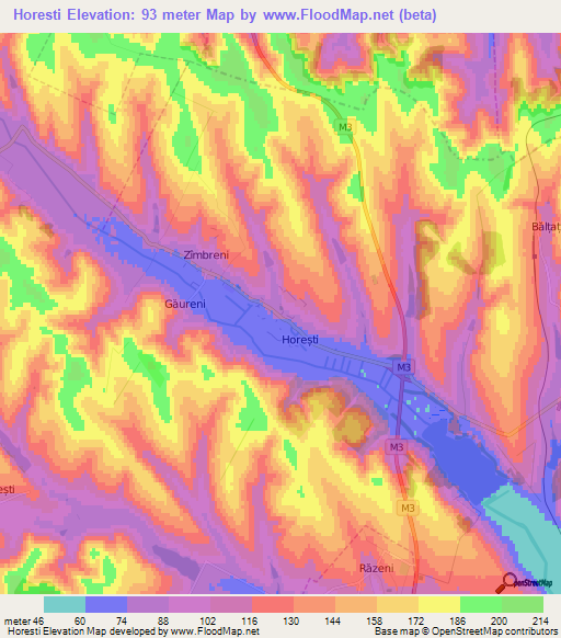 Horesti,Moldova Elevation Map