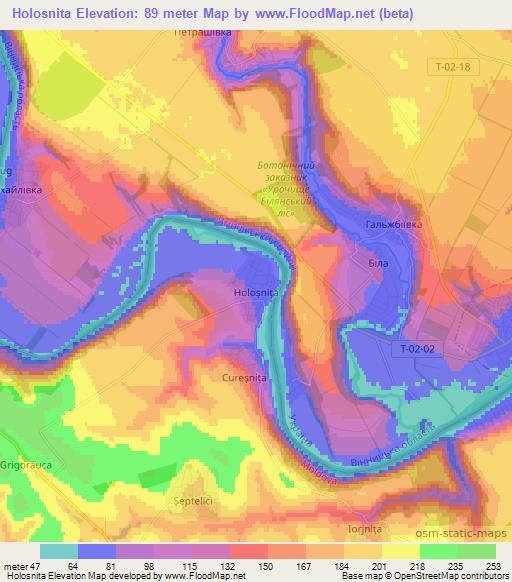 Holosnita,Moldova Elevation Map