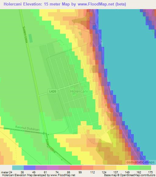 Holercani,Moldova Elevation Map