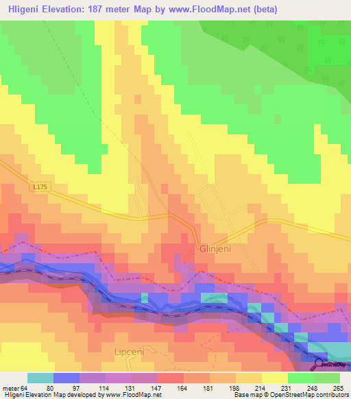 Hligeni,Moldova Elevation Map