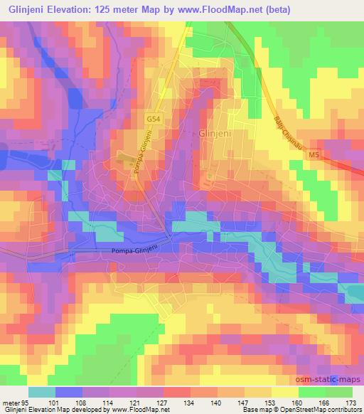 Glinjeni,Moldova Elevation Map