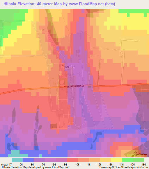 Hlinaia,Moldova Elevation Map