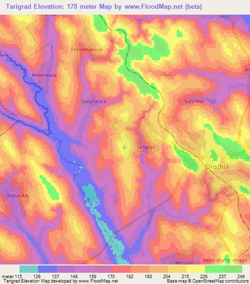 Tarigrad,Moldova Elevation Map