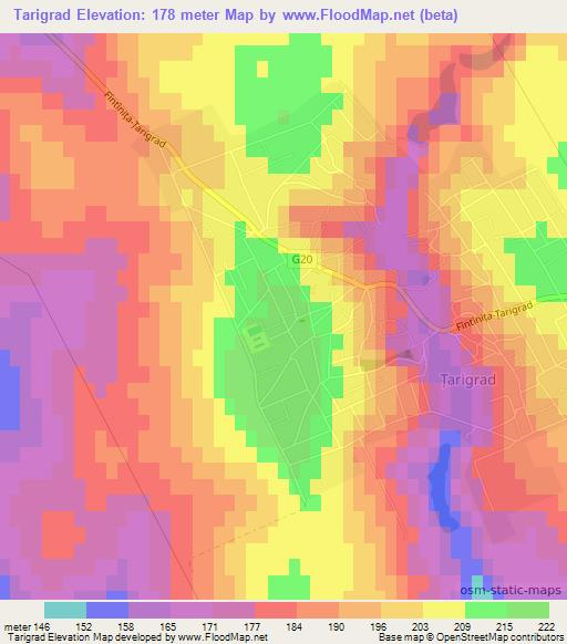 Tarigrad,Moldova Elevation Map