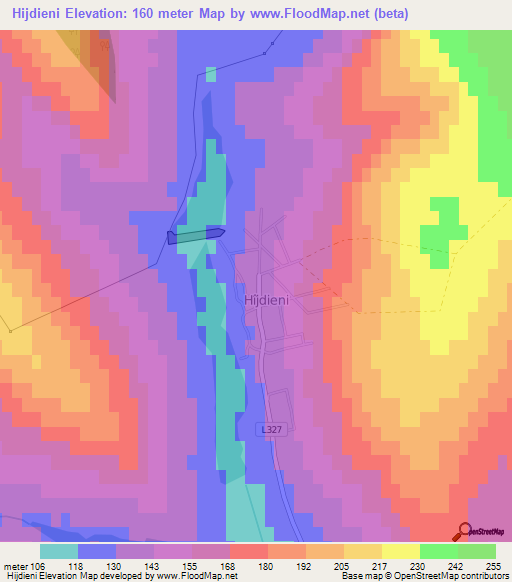 Hijdieni,Moldova Elevation Map