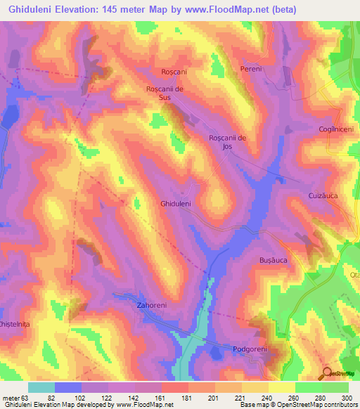 Ghiduleni,Moldova Elevation Map