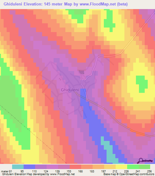 Ghiduleni,Moldova Elevation Map