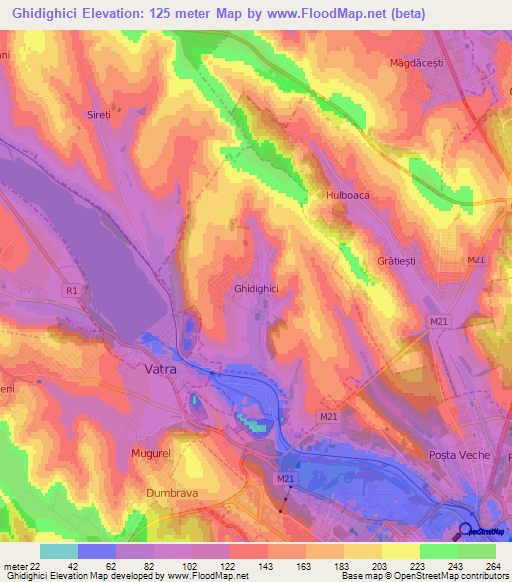 Ghidighici,Moldova Elevation Map