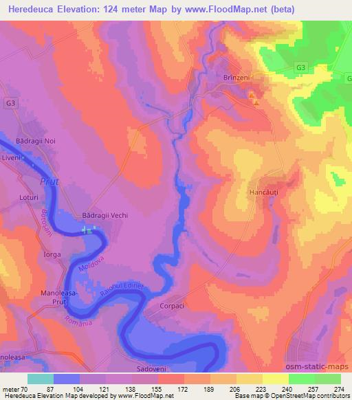 Heredeuca,Moldova Elevation Map