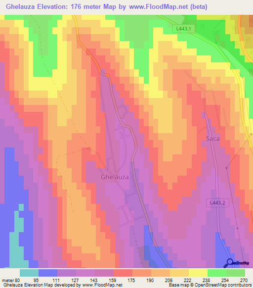 Ghelauza,Moldova Elevation Map