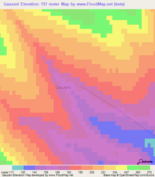 Gauzeni,Moldova Elevation Map