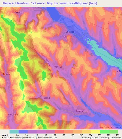 Hansca,Moldova Elevation Map