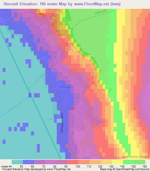 Hincesti,Moldova Elevation Map