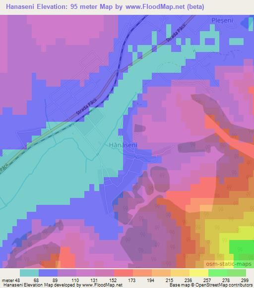 Hanaseni,Moldova Elevation Map