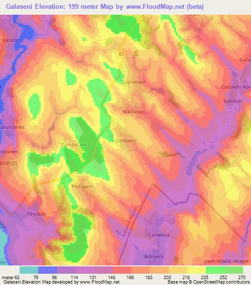 Galaseni,Moldova Elevation Map