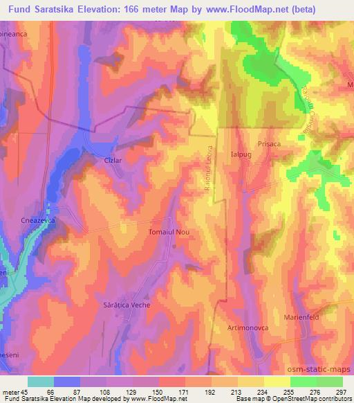 Fund Saratsika,Moldova Elevation Map