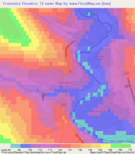 Frumusica,Moldova Elevation Map