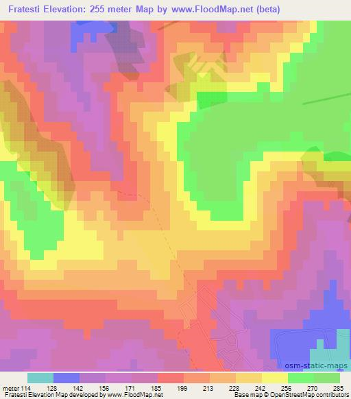 Fratesti,Moldova Elevation Map