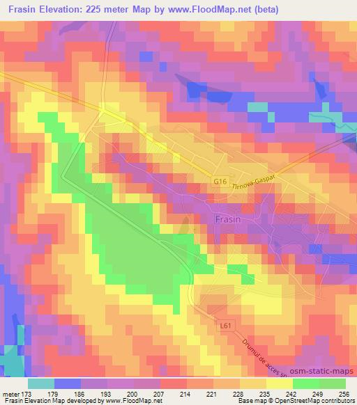 Frasin,Moldova Elevation Map