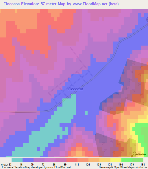 Flocoasa,Moldova Elevation Map