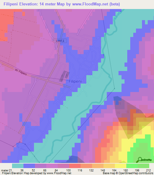 Filipeni,Moldova Elevation Map