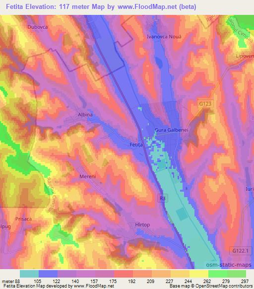 Fetita,Moldova Elevation Map