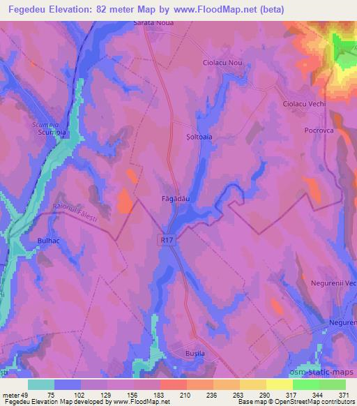 Fegedeu,Moldova Elevation Map