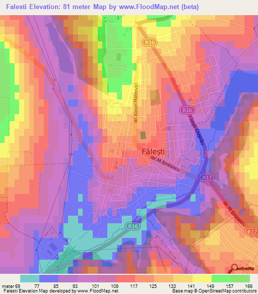 Falesti,Moldova Elevation Map