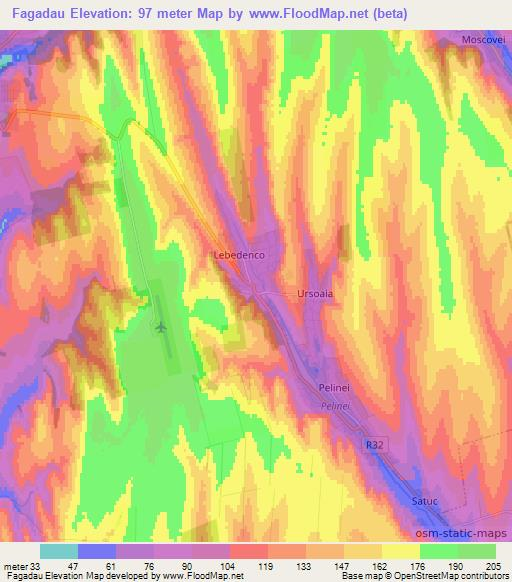 Fagadau,Moldova Elevation Map