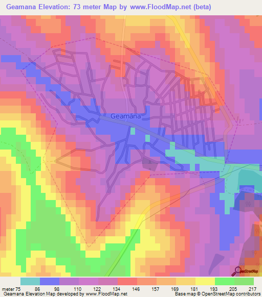 Geamana,Moldova Elevation Map