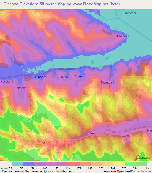 Discova,Moldova Elevation Map