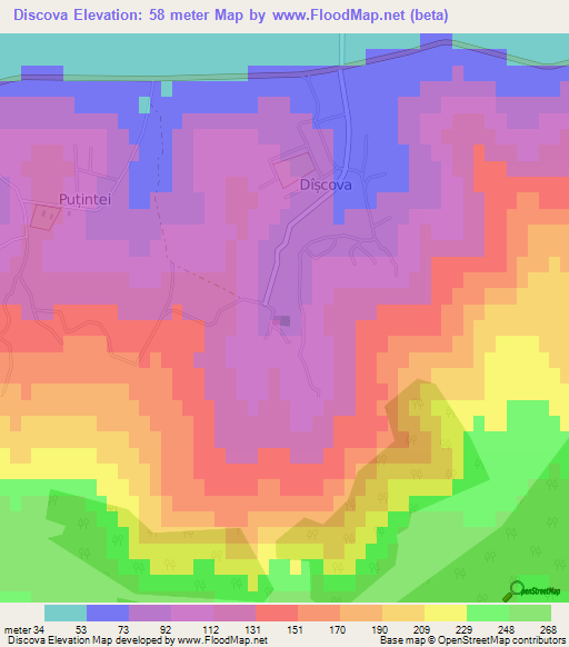 Discova,Moldova Elevation Map