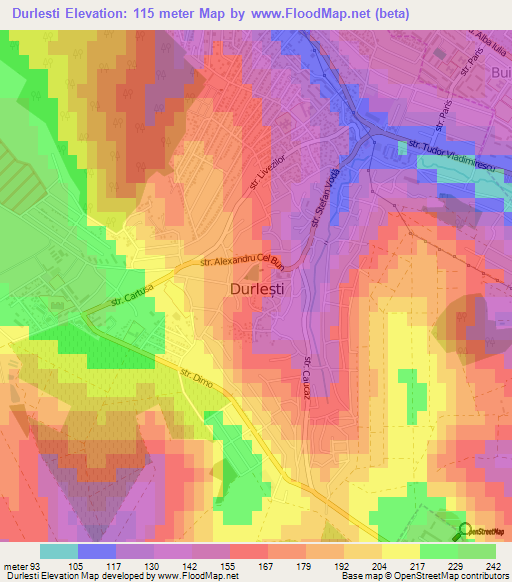 Durlesti,Moldova Elevation Map