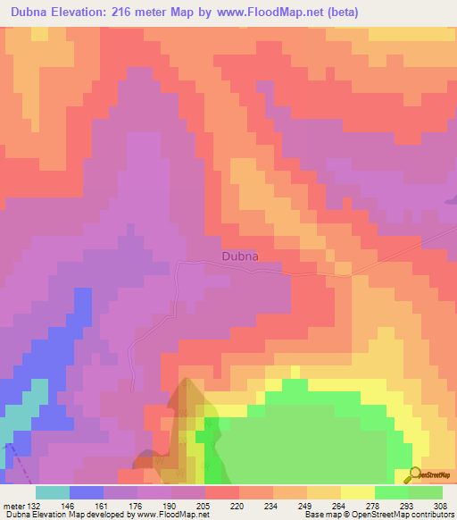 Dubna,Moldova Elevation Map